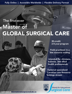 Master of Global Surgical Care – Applications Deadline June 19th