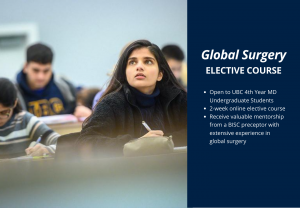 Global Surgery Elective – Available for UBC 4th Year MD Students