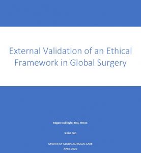 SURG 560 Final Report: External Validation of an Ethical Framework in Global Surgery