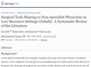 Surgical Task-Sharing to Non-specialist Physicians in Low-Resource Settings Globally: A Systematic Review of the Literature