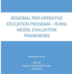 SURG 560 Final Report: Regional Perioperative Education Program – Rural Model Evaluation Framework