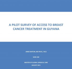 SURG 560 Final Report: A pilot survey of access to breast cancer treatment in Guyana