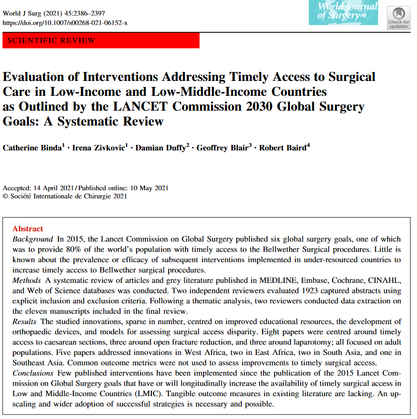 Publication Feature Evaluation of Interventions Addressing Timely